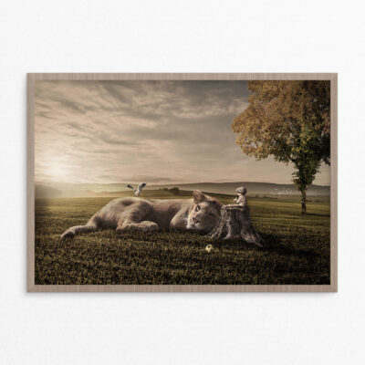 Plakat, fantasi, løvinde A3 Plakat, fantasi, løvinde
