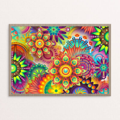 Plakat, hippie, blomster A3 Plakat, hippie, blomster